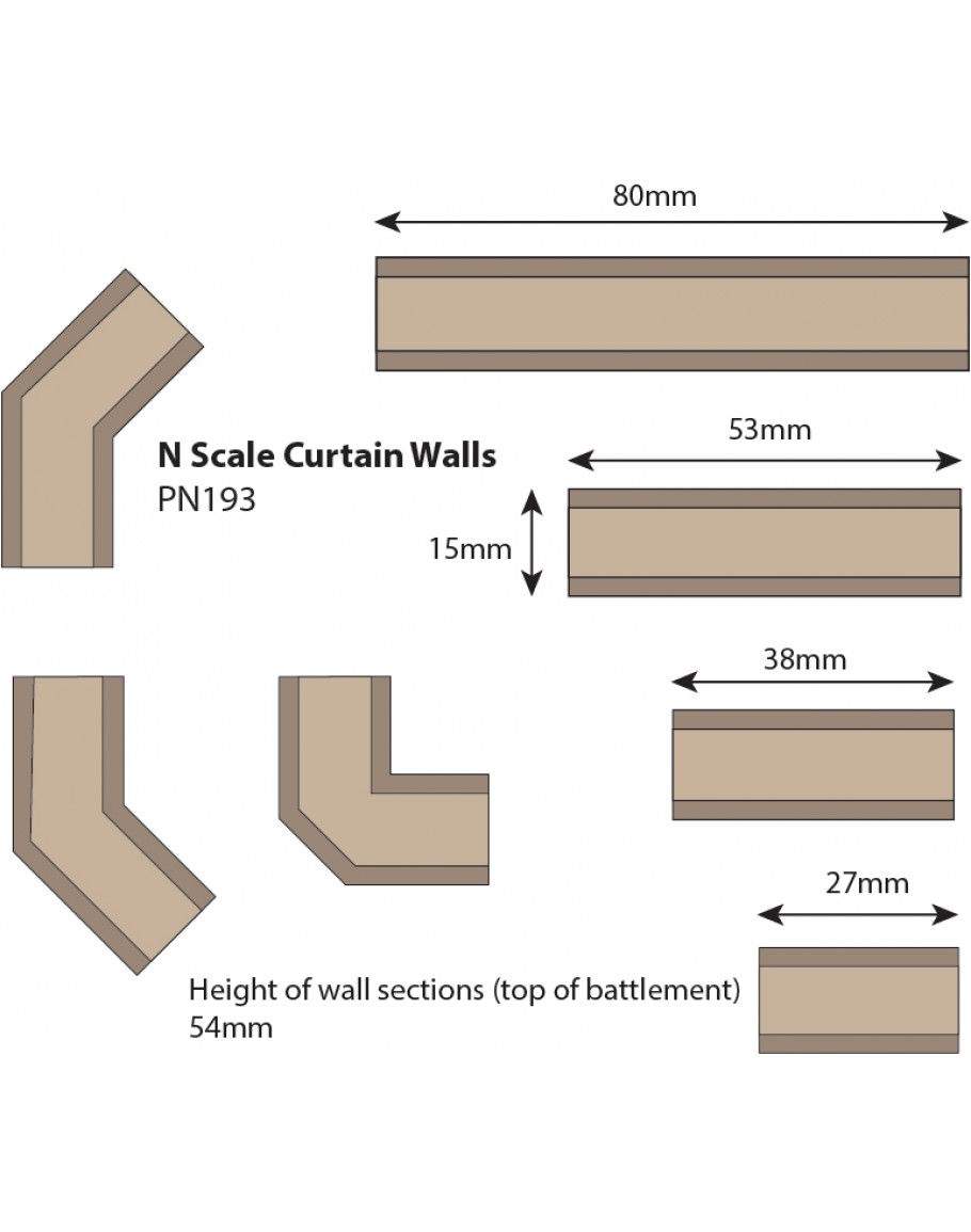 Metcalfe Oo Ho Scale Card Building Kit Pn Castle Curtain Walls